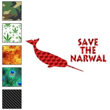 Save The Narwhal, Vinyl Decal Sticker, 40 Patterns & 3 Sizes, #6056