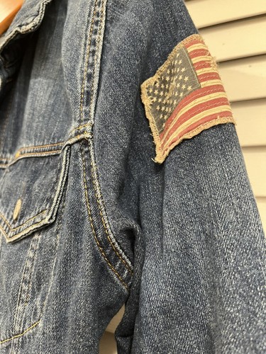 Polo Ralph Lauren 1967 Denim USA Flag Trucker Jacket Kid Size XL 18/20 READ DESC - Picture 6 of 22