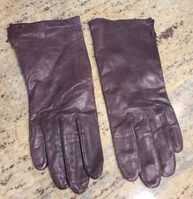 Vintage Women's Size M/L 7.5 Brown Leather Lined 9" Gloves Fownes