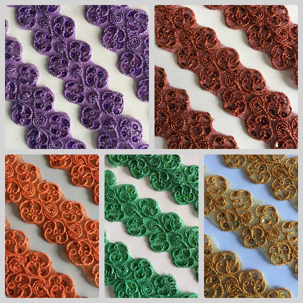 MARKENLOS 3/0,5 lfm Borte Spitze BÜGELBORTE Nichtelastisch 45mm Spitzenborte Aufnäher