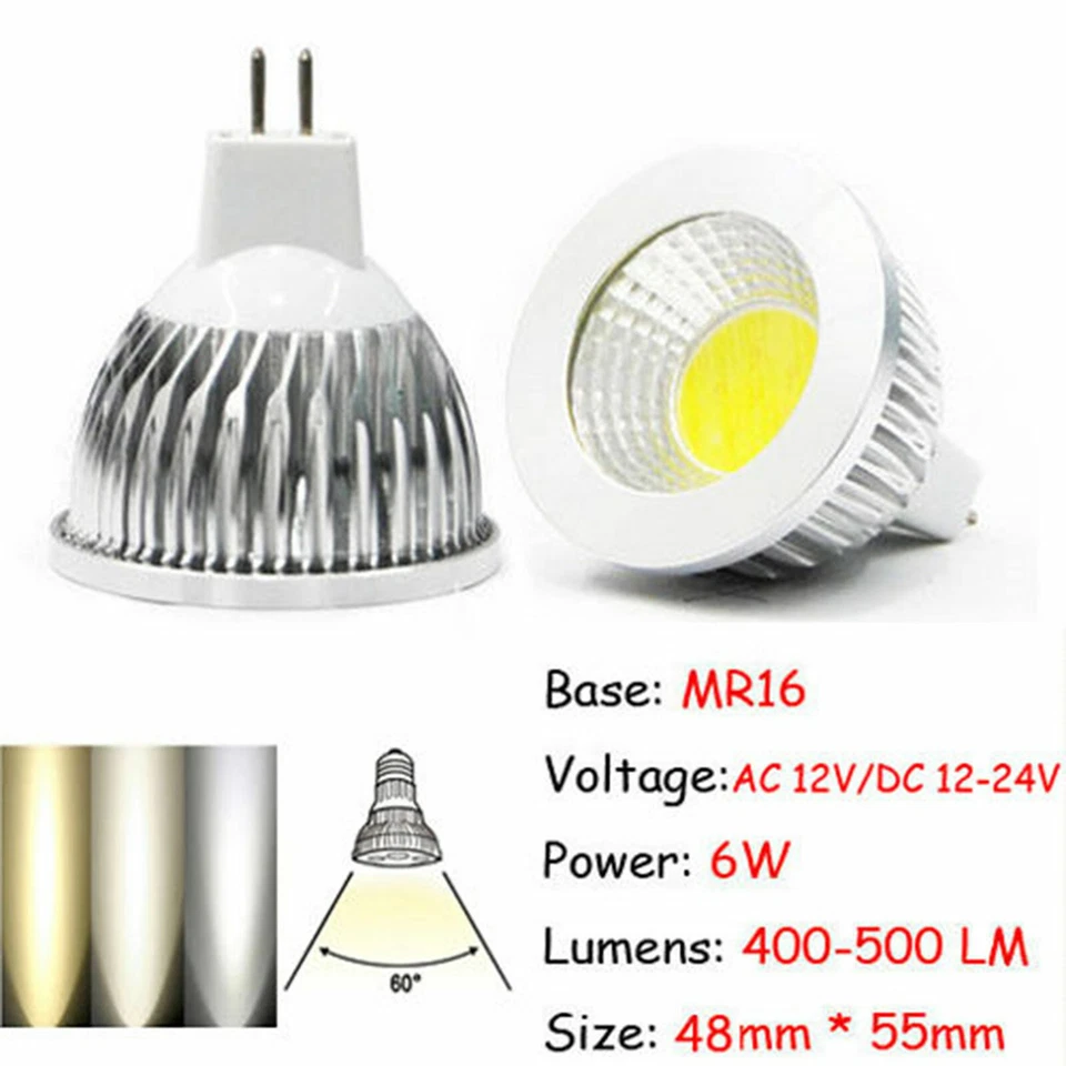 85-265V 110V 220V Dimmable MR16/GU10/E27/6W/9W/12W/LED COB-C Spot Light Bulbs  - Image 3 of 4