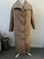 Ebby And I Camel Long Quilted Puffer Padded Coat Australian Oversized 10 12