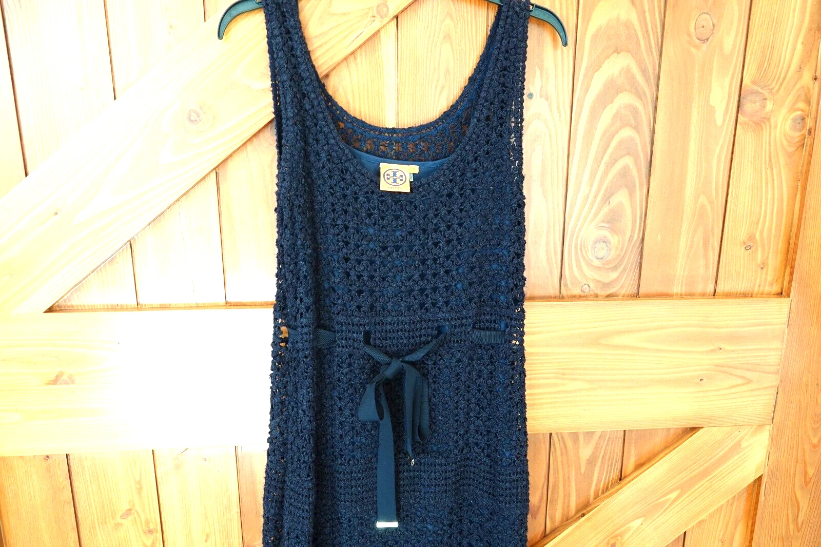 TORY BURCH Abito in maglia all'uncinetto M (l'etichetta è L vedi misure). Blu navy.
