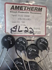 Qty 6-AMETHERM-SL22- NTC Thermistor  1 ohm, 20 A