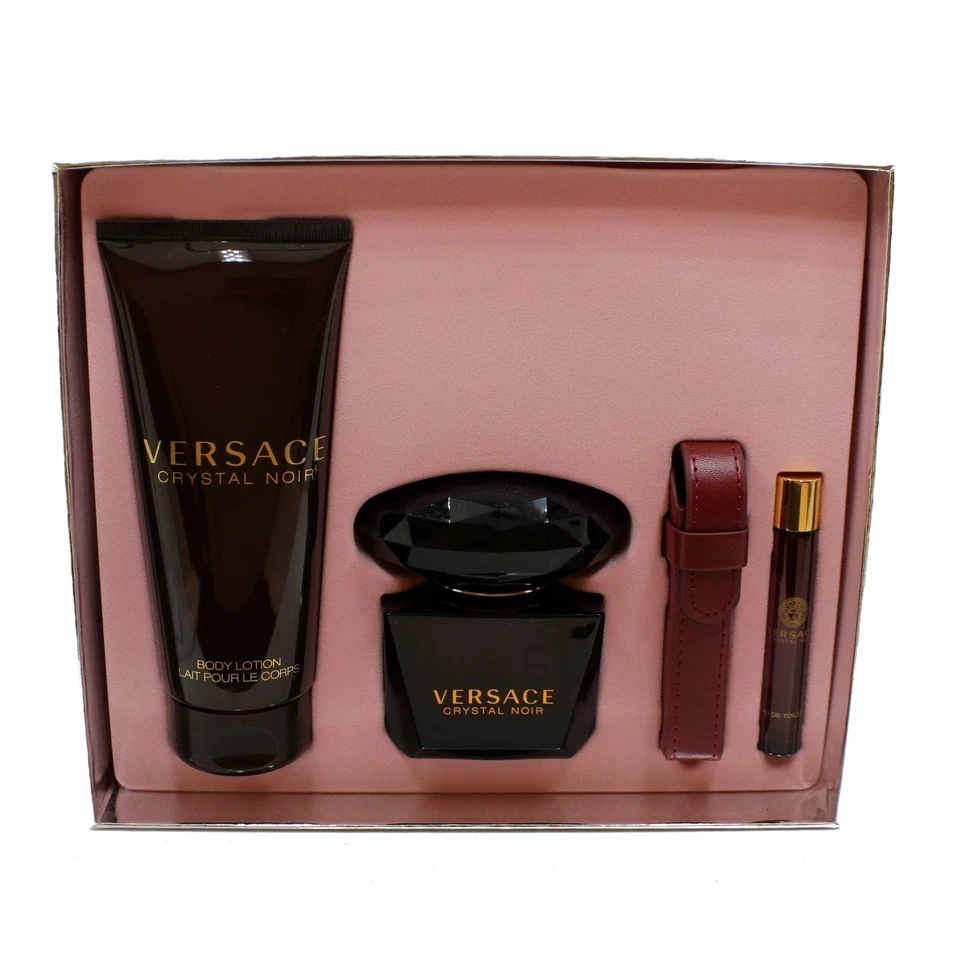 JUEGO DE REGALO VERSACE CRISTAL NEGRO 4 PIEZAS CON EAU DE TOILETTE SPRAY 90 ML (NUEVO EN CAJA-070433) Foto 2 de 3
