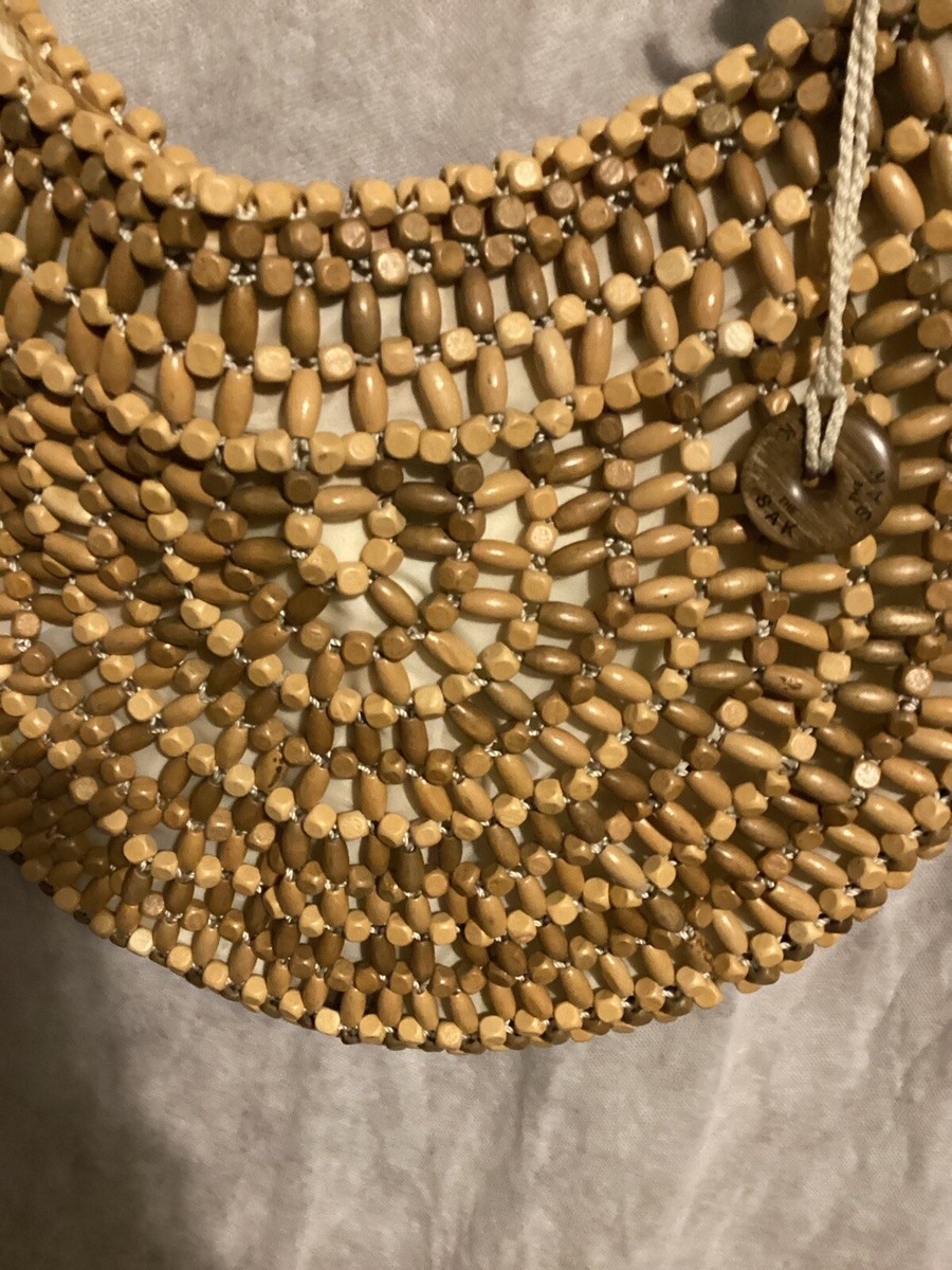 The Sak Montara Wood Beaded Summer Bag Tropical Beachy Resort Wear