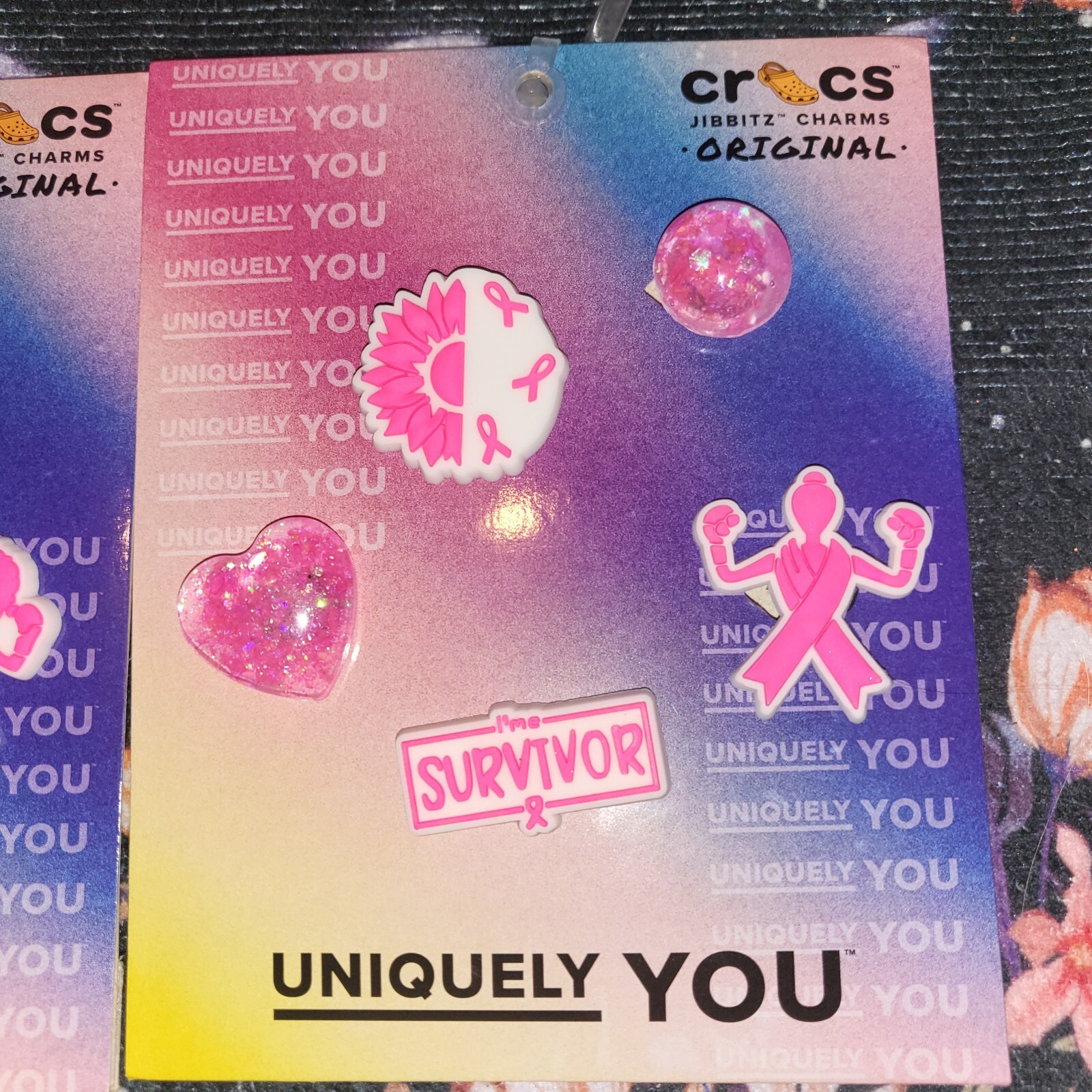 Crocs Handmade Jibbitz 10pc Breast Cancer Warrior Fight Girl Power Set