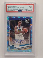 2023 Donruss Holo Light Blue Lazer Auto 4/8 Trayce Jackson-Davis PSA 9  Pop 1