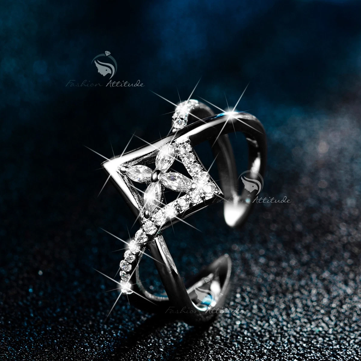 White gold sale simulated diamond rings