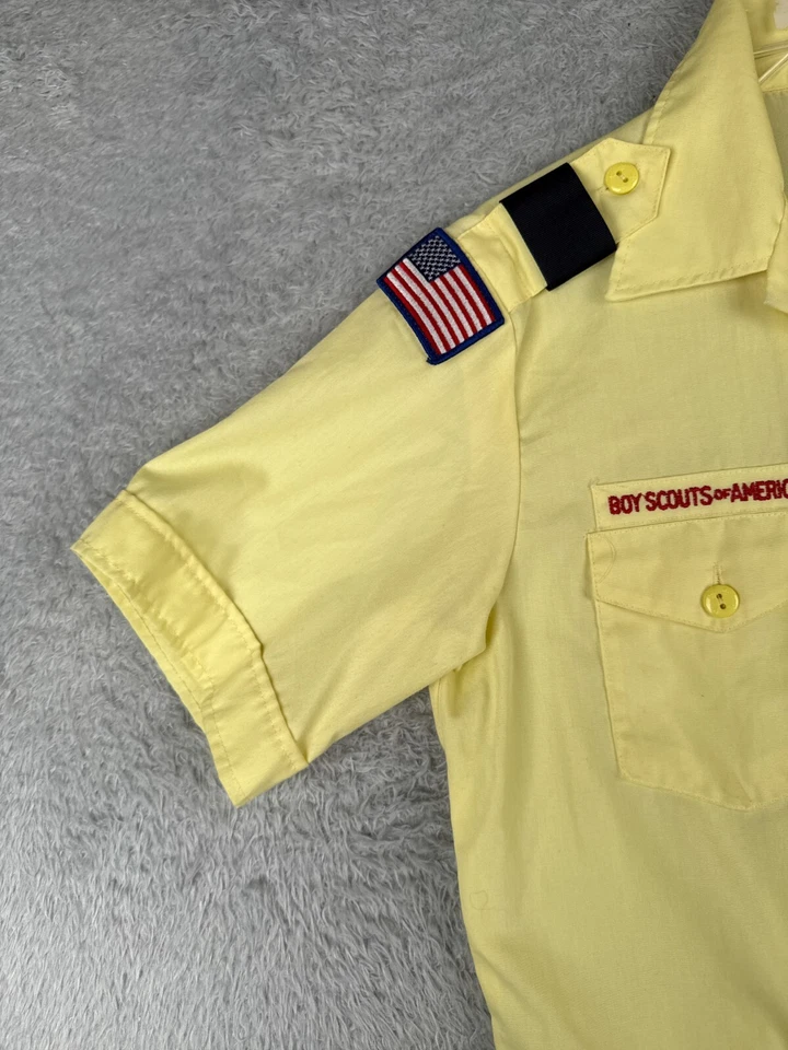 Boy Scouts of America Shirt Women Large Yellow Short Sleeve Polyester READ ME - Image 3 of 4