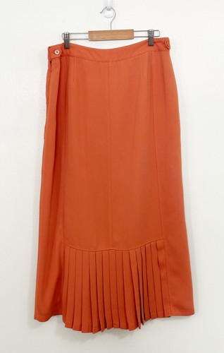 Metrostyle Pleated Midi Skirt Women 12| L Coral Zip Up Business Coquette Y2K - Picture 5 of 7