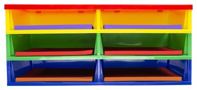 Storex Multicolored Quick Stack Literature Organizer 6 Compartment 20.5x13.6x8.7