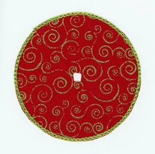 Dollhouse Miniature Christmas Tree Red and Gold Skirt by Farrow Industries