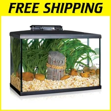Complete 5 Gallon Fish Tank Kit with LED Light & Water Conditioner for Beginners