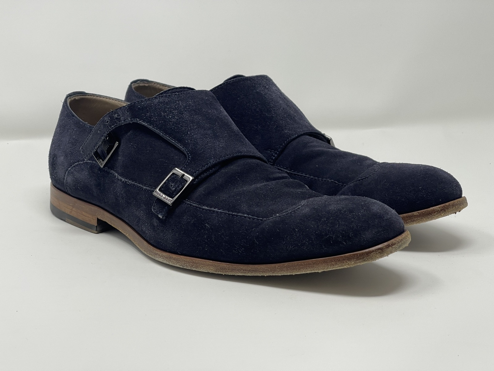 EUC Boss Hugo Boss Suede Double Monk Shoes BOSS Suede Monk Shoes With Double Strap And Branding in  main image 2