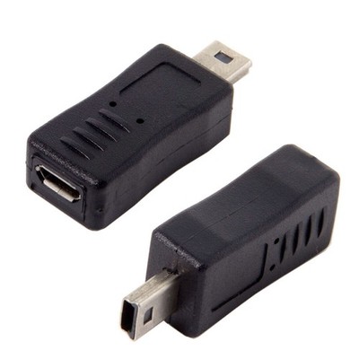 Micro USB Female to Mini USB Male Extension Data Charger Adapter 5Pin M-F