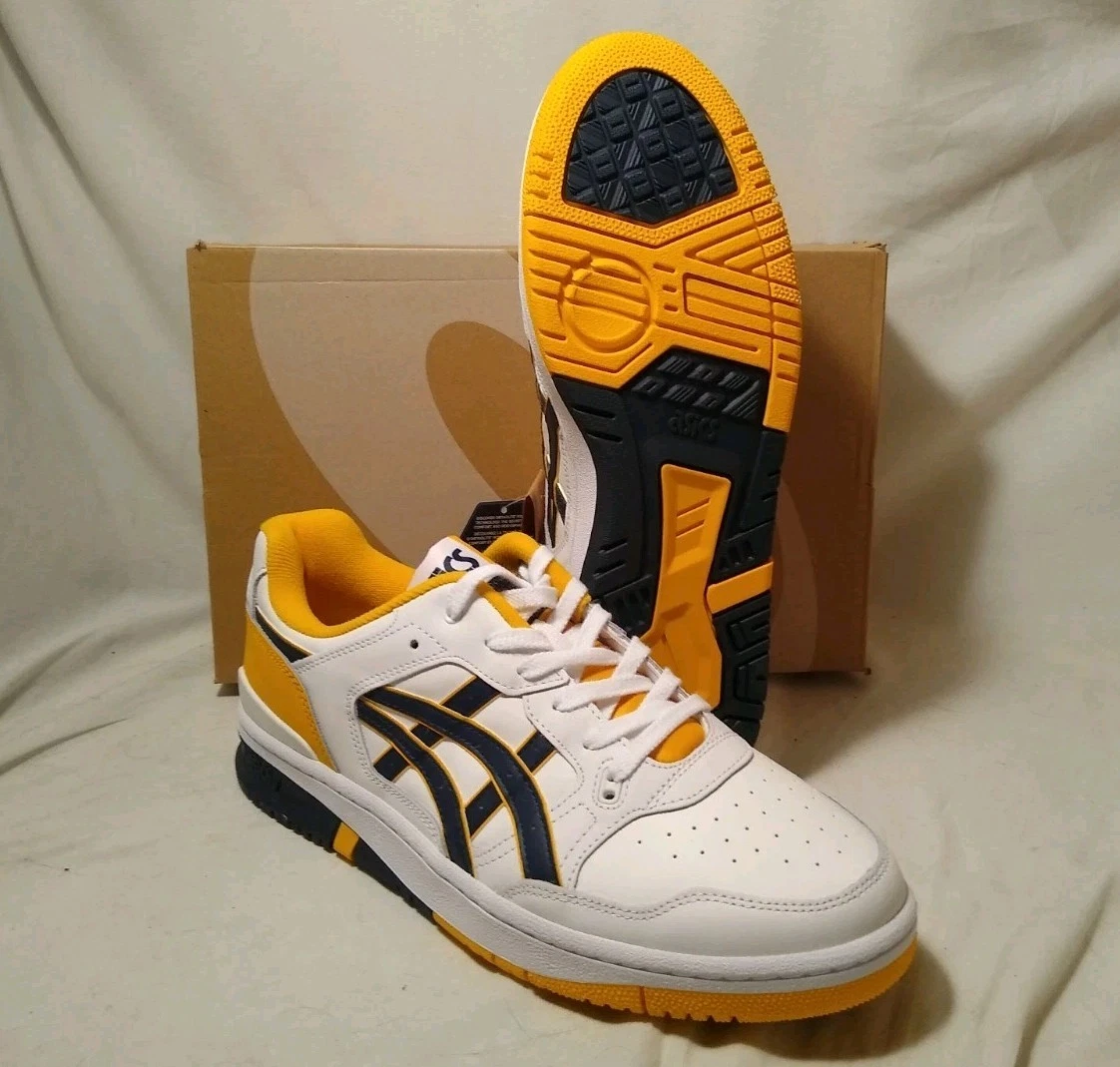 Uomo 11.5 Asics EX89 bianco mais e pelle navy nuovo con scatola! 1201A476 112 Michigan