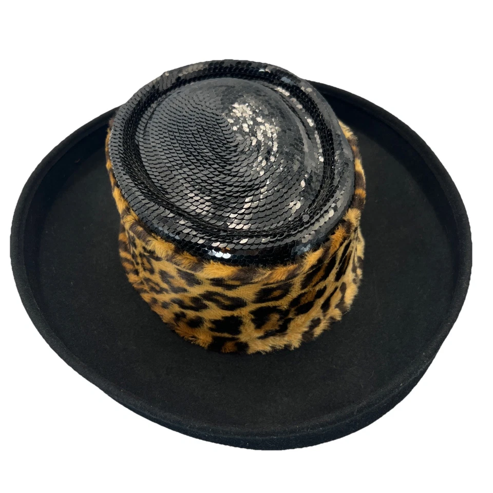 Sombrero de Vaquero Negro Vintage Whittall & Shon Único Adornado 100% Lana Doeskin  Foto 4 de 4