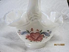 Fenton Opalescent Hearts And Flowers 7" Basket Hand Painted And Signed