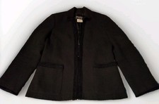 CHANEL Uniform Cardigan Size 38 Black Uniform Excellent Condition