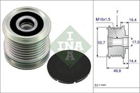 INA Generatorfreilauf FüR Mercedes C-KLASSE (W203,W204,CL203,S203,S204)