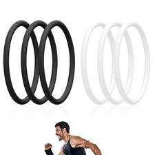Lyreh 6pcs Patellar Tendon Support Straps, Silicone Medium, Black, White
