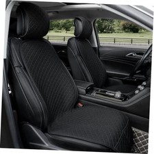 2 Pack Car Seat Covers, Front Seat Covers for Cars, Breathable Linen Car Black