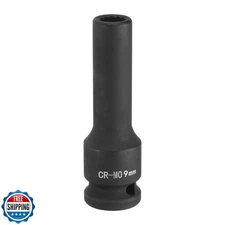 HARFINGTON 12-Point Deep Impact Socket 1/2 Inch Drive 9mm Metric Chrome Molyb