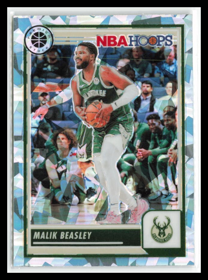 Malik Beasley 2023-24 Hoops Premium Stock Ice Prizm #239 Milwaukee Bucks