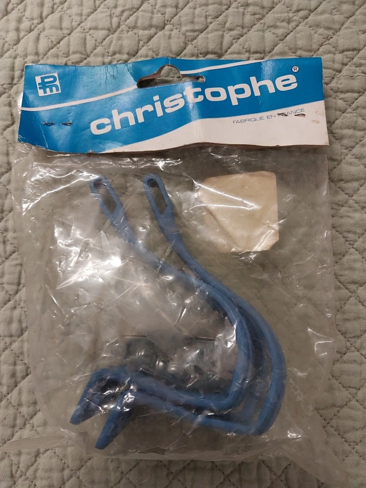 NOS Christophe Toe Clips Racing Light Road Bike Pedals France Blue Resin (Small) - Image 2 of 3