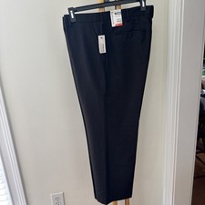 Van Heusen Men's 40 x 29 Traveler Straight Fit Flat Front Black Pants NEW NWT