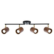Modern 4Light Track Lighting Kit Fixture, Adjustable Matte Black Finish and R...