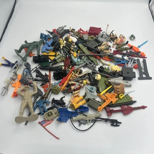 1.5 Lb Of VTG 80S & 90S Plastic  *WEAPONS & ACCESSORY LOT * Gi Joe Parts TMNT