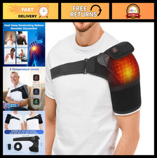 Cordless Heated Shoulder Pad, 3 Heat Levels, Rechargeable Pain Relief Wrap for R