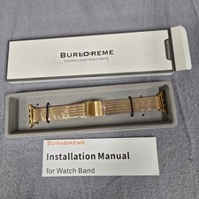 Apple Watch Burloreme Gold Stainless Steel Mesh Watch Band 42mm Series 10