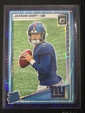 2025 Donruss Optic #273 Jaxson Dart RC PURPLE SHOCK PRIZM Giants Rated Rookie 