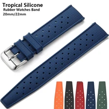 Tropical Silicone Watch Band Quick Release Universal Rubber Watch Strap 20/22mm