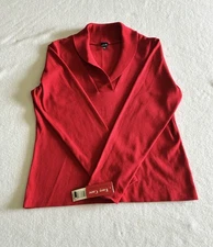 NWT Rafaella Women’s Long Sleeve Sweater Size XL Ruby/Red