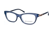 BVLGARI 4091-B 5321 Cat Eye Crystal Clear Grey size 51/17/135 Italy Eyeglasses