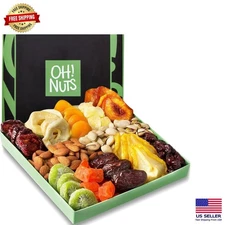 Luxurious  Gift Basket - Assorted Nuts & Dried Fruits in Elegant Green Box