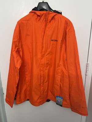 NWT Men s Columbia Omni-Tech Watertight II Orange Wind Breaker Size XL