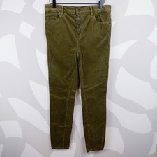 Loft High Rise Super Skinny Olive Corduroy Pants 6