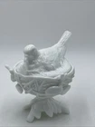 Westmoreland Milk Glass Bird Nest White Covered Footed Candy Dish VTG 1940s
