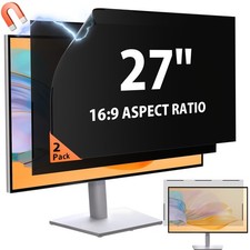  2 Pack 27 Inch 16:9 Magnetic Privacy Screen for Monitor Anti-Glare, Blue Li...