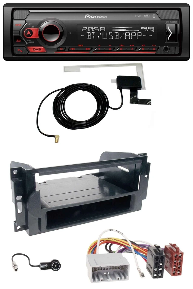Pioneer DAB USB MP3 Bluetooth Autoradio für Chrysler PT Cruiser 300C Dodge Jeep - Bild 1 von 4