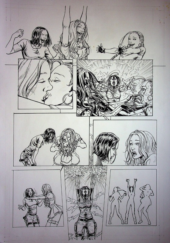 Kewber Baal Chaos Campus Sorority Girls Vs. Zombies Hand Inked Comic Interior Pg
