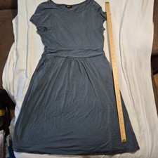 Quince Tencel Jersey Ruched Waist Carbon Grey Dress Size XL