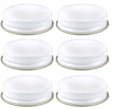 White Metal Growler Caps 38mm Fits Most 1/2 and 1 Gallon Jugs (6)