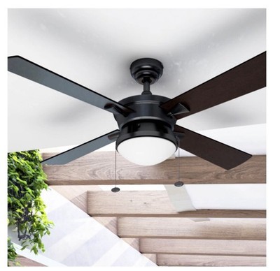 Black Ceiling fan Light kit 52  LED Indoor Outdoor Matte Black Reversible