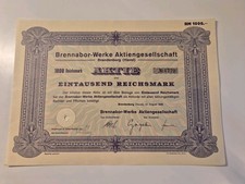 Brennabor-Werke Aktiengesellschaft 1938 1000 RM